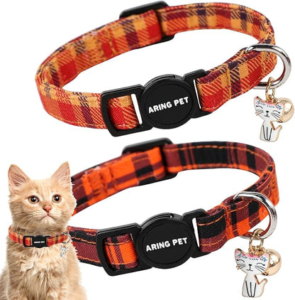 ARING PET 2 Pack Fall Cat Collars-Cute Breakaway Cat Collar by ARINGPET