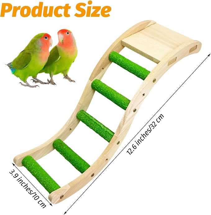 Hamiledyi Nature Wooden Bird Ladder Pet Parrots Climb Bridge Exercise Stands - Image 5