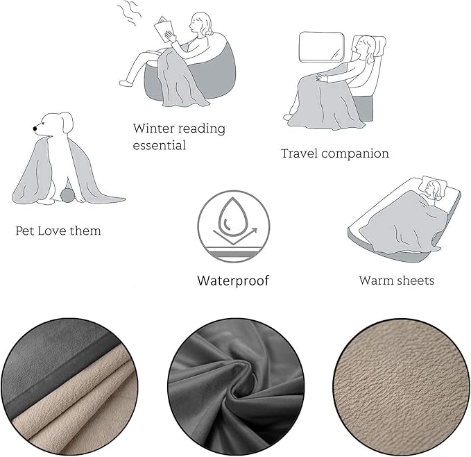 Ameritex Pet Bed Blanket Reversible 100% Waterproof Velvet Super Soft - Image 5