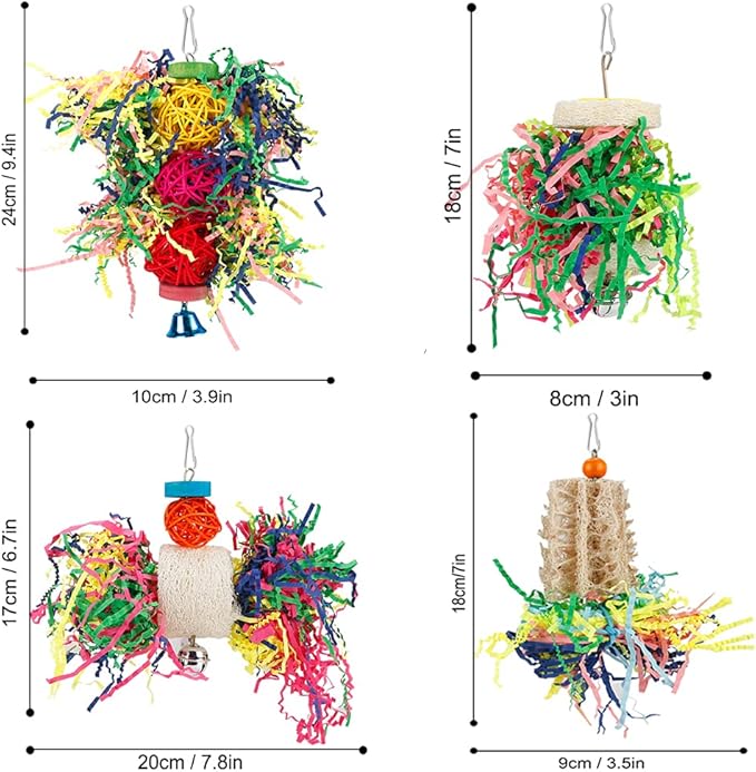 Foraging Toys Parakeet Chewing Hanging Toy Shredded Paper Bird Cage Accessories - Image 6