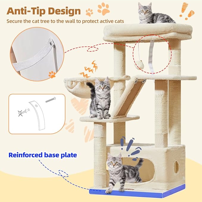 Taoqimiao Cat Tree, 38.5-Inch Cat Tower - Image 7