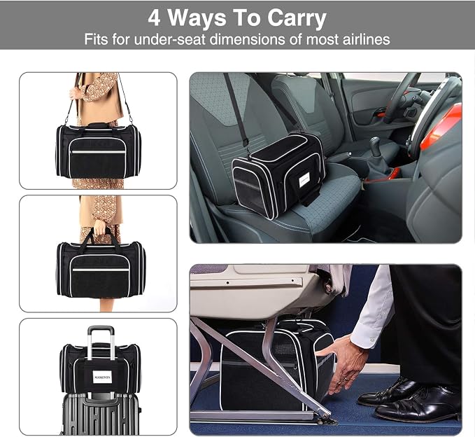 TSA Airline Approved Large Pet Travel Carrier, 4 Sides Expandable - Image 7