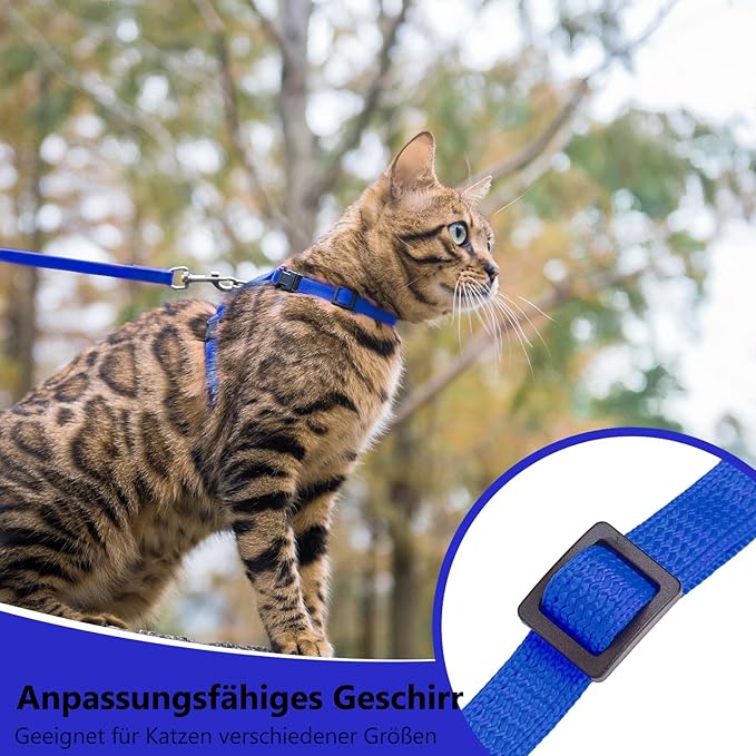 PUPTECK Adjustable Cat Harness and Leash Set Escape Proof Kitten Strap Collar - Image 5