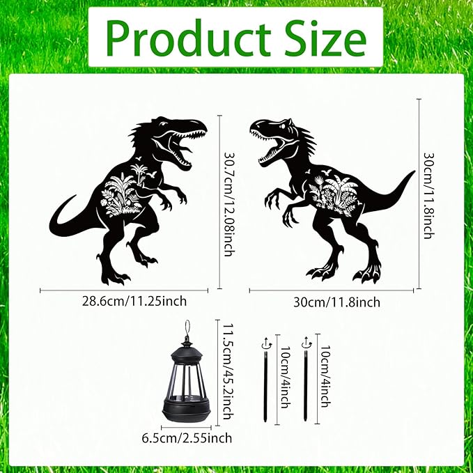 Dinosaur Metal Garden Stakes Yard Decor - Image 2