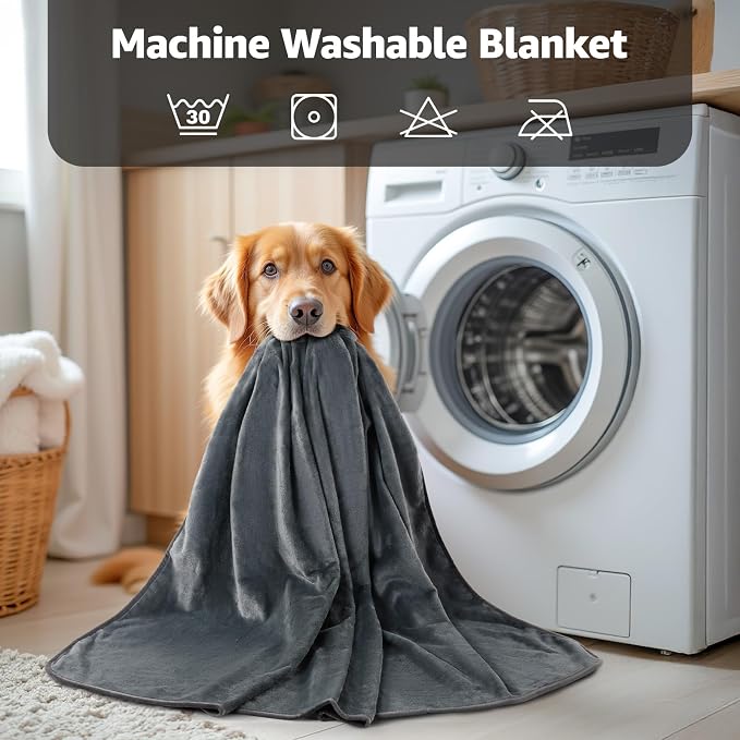 LOOBANI Waterproof Blanket for Bed: Reversible Soft Flannel Queen Bed Blanket - Image 9