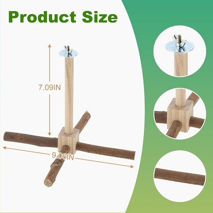 Rotating Bird Perches, Natural Wooden Perch - Image 2