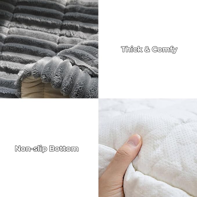 FUNNY FUZZY Pet Couch Covers for Sofa, Flannel Dog Couch Cover for Dogs Washable - Image 3