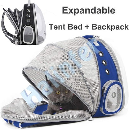 Back Expandable Clear Cat Backpack Carrier, Fit up to 12 lbs, Space Capsule - Image 5
