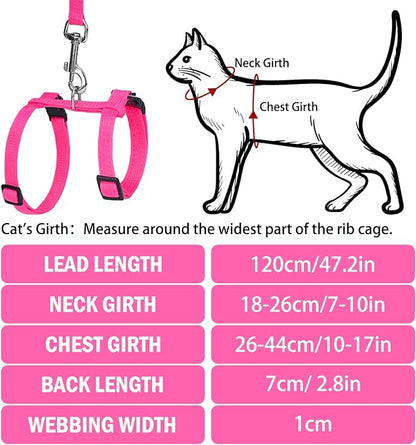 PUPTECK Adjustable Cat Harness and Leash Set Escape Proof Kitten Strap Collar - Image 2
