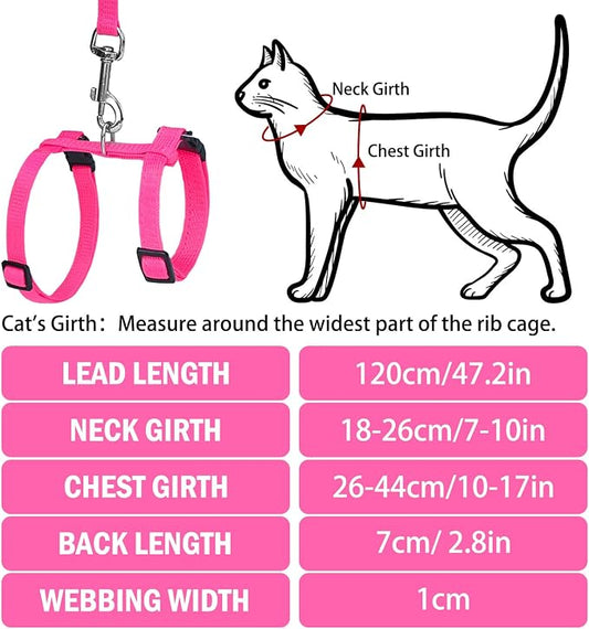 PUPTECK Adjustable Cat Harness and Leash Set Escape Proof Kitten Strap Collar - Image 2