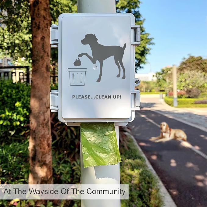 Dog Poop Bag Dispenser Wall Mounted Waterproof Outdoor Pet Waste Bags Dispenser - Image 3