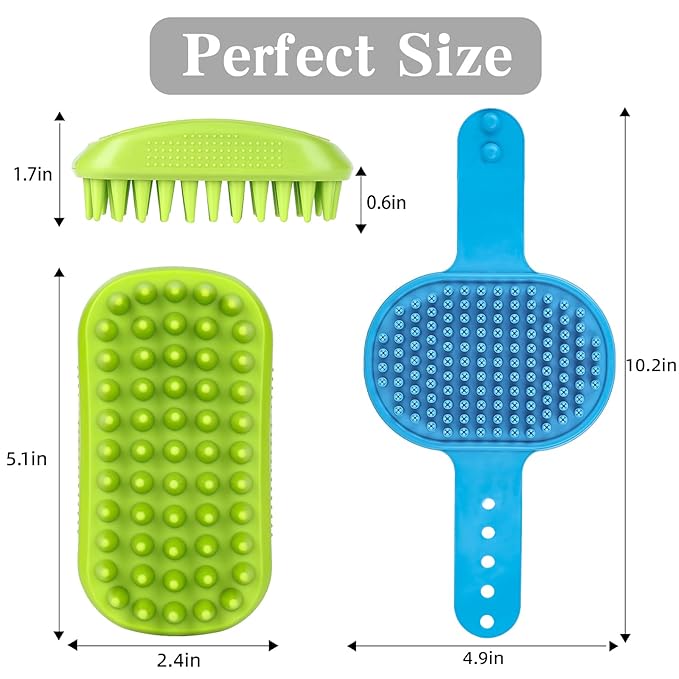 2PCS Dog Bath Brush with Adjustable Handle, Suitable - Image 6
