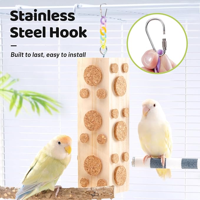 2 Pcs Wooden Bird Chew Toys - Image 5