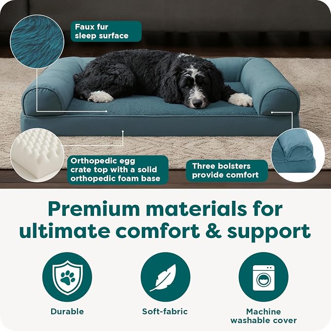 FurHaven Orthopedic Dog Bed for Large Dogs, Sofa Contour Mattress - Image 5