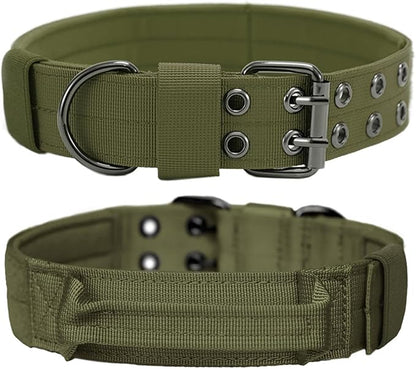 Tactical Dog Collar with Handle, Military Adjustable Heavy Duty Metal Buckle by Periflowin