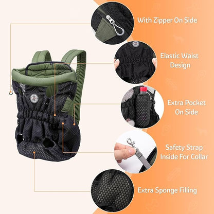 Dog Carrier Backpack, Pet Front Carrier Backpack Legs Out Dog Chest Carrier - Image 3