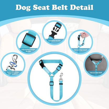 BWOGUE Pet Dog Cat Seat Belts, Car Headrest Restraint Adjustable Safety Leads - Image 3