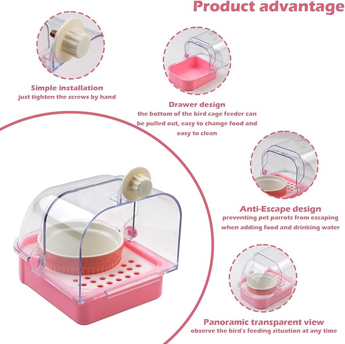 No Mess Bird Cage Feeder, 2 in 1 Bird Feeder - Image 5