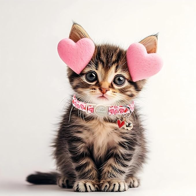 2 Pack Valentines Cat Collars - Image 6