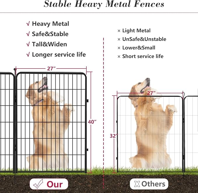 Dog Playpen Outdoor 40 inch 16 Panels Indoor Dog Pen - Image 7