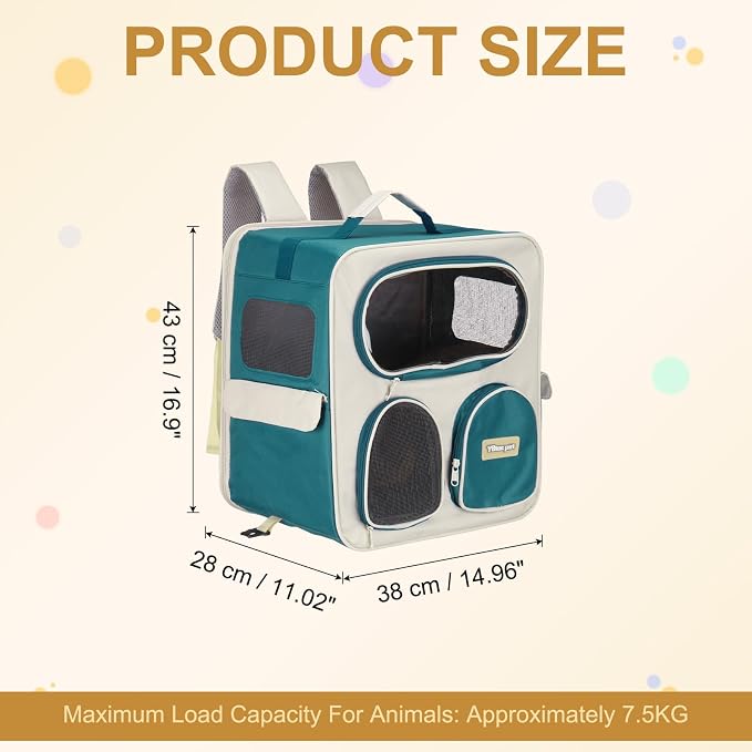 Pet Backpack Carrier, Portable and Ventilated, Nylon Dogs Cats and Small - Image 2