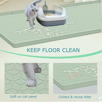Cat Litter Mat, Silicone Large Cat Litter Trapping Mat - Image 2