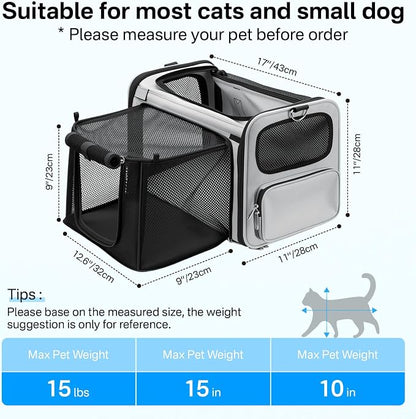 Expandable Cat Carrier, Airline Approved Soft Sided Pet Carrier - Image 4
