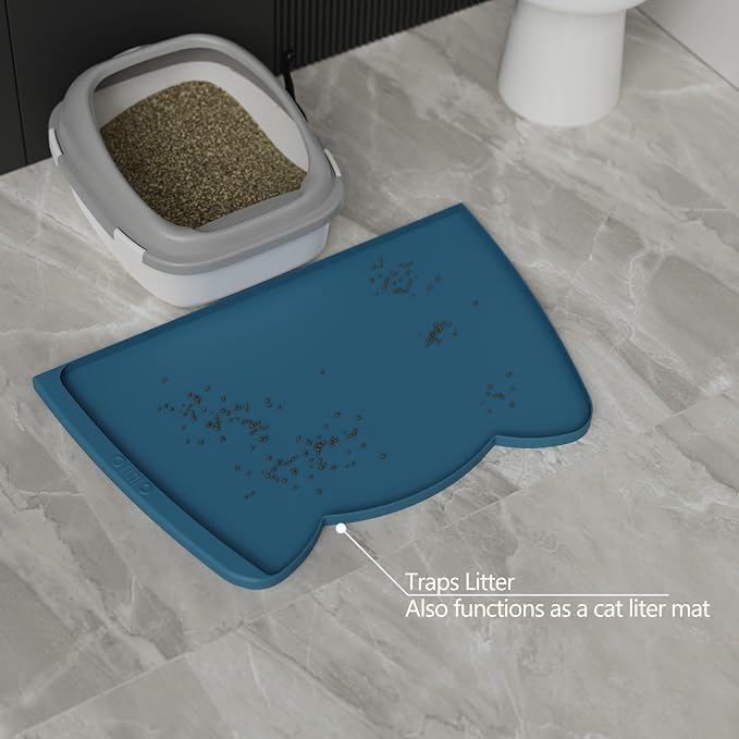 OHMO Dog Food Mat w/Residue Collection Pocket Silicone Pet Feeding Mat - Image 7