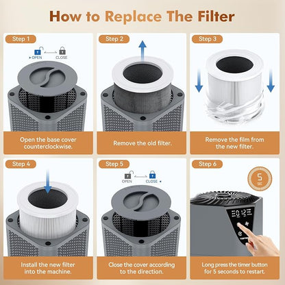 Air Purifiers for Home Large Room up to 1750 Sq Ft, H13 True HEPA Filter Air - Image 8