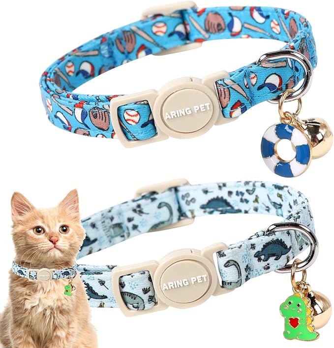 ARING PET 2 Pack Cat Collar-Cute Kitty Collars by ARINGPET