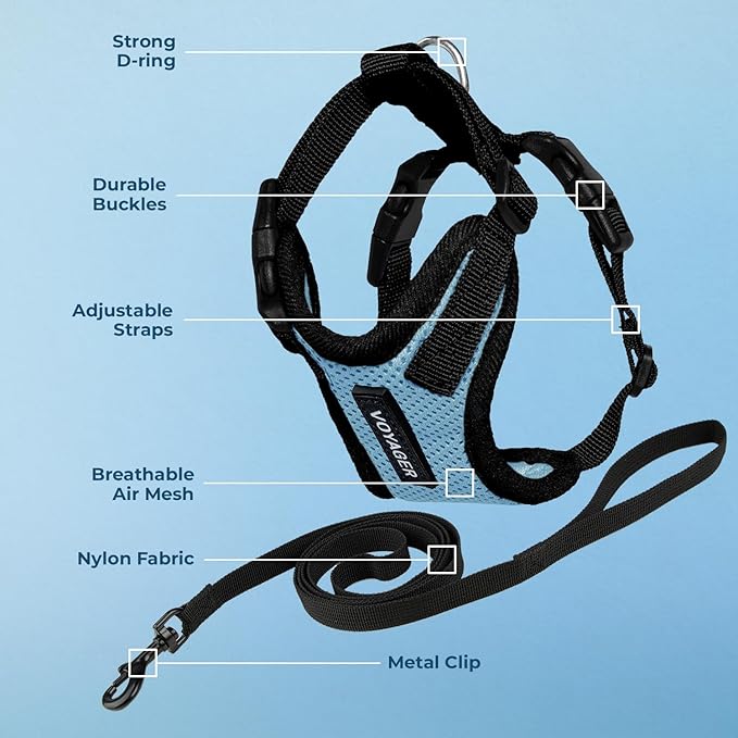 Voyager Escape-Proof Step-in Lock Cat Harness & 5ft Neoprene-Handle Leash Set - Image 3