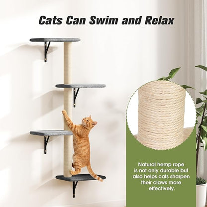 COZIWOW Wall Mounted Cat Furniture, Cat Wall Shelves and Perches, Floating Cat - Image 4