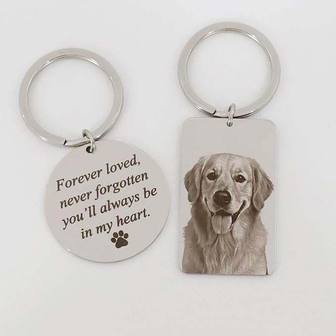 Custom Pet Portrait Keychain – Personalized Photo Engraved Keychain - Image 4