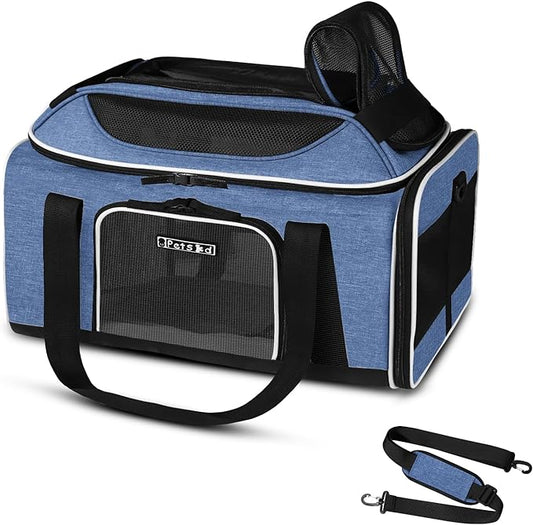 Petskd Top-Expandable Pet Carrier 17x12x8.5 Inches JetBlue Allegiant Spirit by Petskd