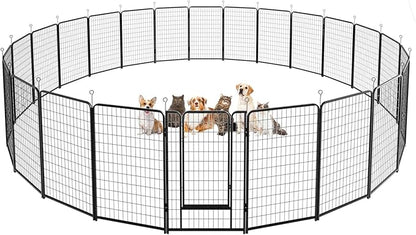 Dog Playpen Outdoor Extra Wide 24 Piece Panels Heavy Duty Dog Fence 50" Height by Committedtobetterpetlife