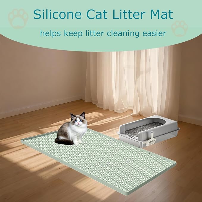 Cat Litter Mat for Litter Box, Silicone Large Cat Litter Trapping Mat - Image 4