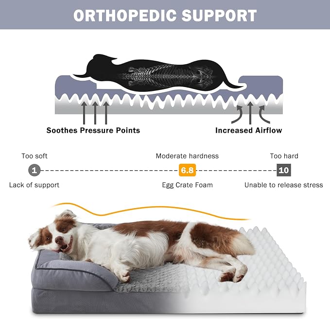 INVENHO Orthopedic Dog Beds Large Sized, XL Washable Dog Sofa - Image 2