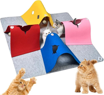 Cat Toys Tunnel for Indoor Cats, Interactive Cat Enrichment Furniture by Home