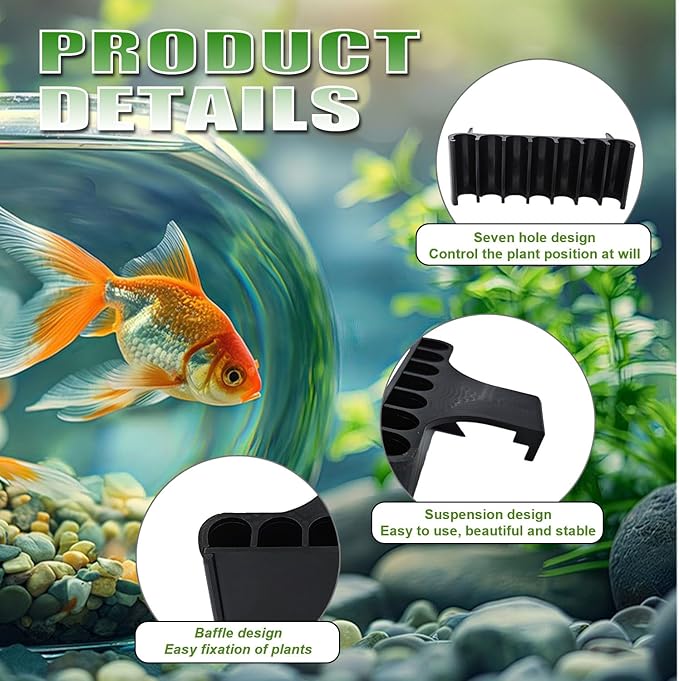 2PC 7 Holes Upgraded Aquarium Plant Holder, Aquatic Plants Cup - Image 2