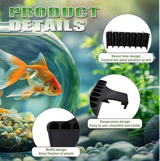 2PC 7 Holes Upgraded Aquarium Plant Holder, Aquatic Plants Cup - Image 2