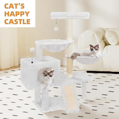 ROYPET Cat Tree with Cat Condo and Two Hammocks, Cat Tower with Scratching - Image 4
