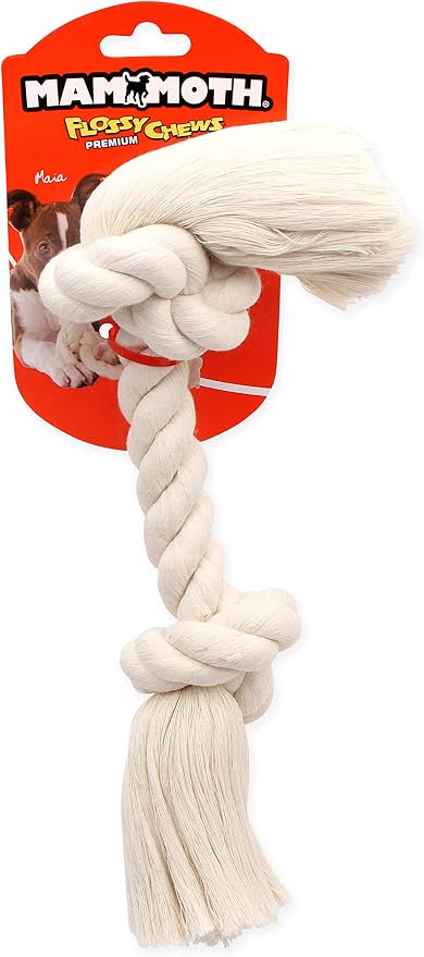 Mammoth Pet Products Dog, Flossy Chews 100-Percent Cotton White Rope Bone - Image 2