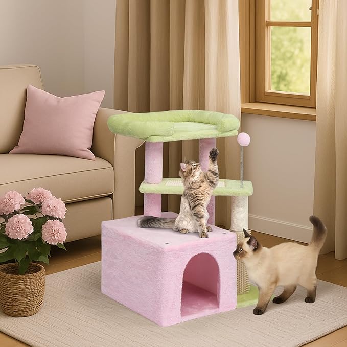 VINGLI Cat Tree, 27 inch Small Cat Tower - Image 6