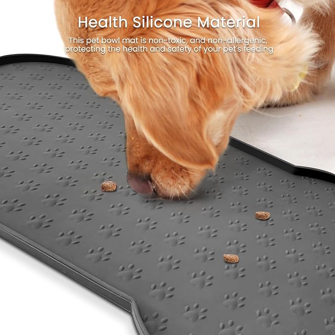 Dog Food Mat Anti-Slip Silicone Dog Bowl Mat Thicker Pet Placemat Waterproof - Image 6