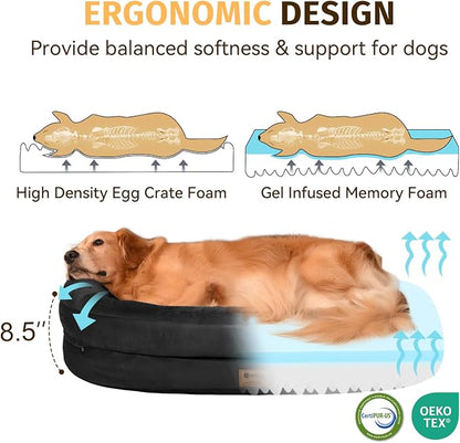 Orthopedic Washable Large Dog Bed: Cooling Memory Foam Dog Bed - Image 3
