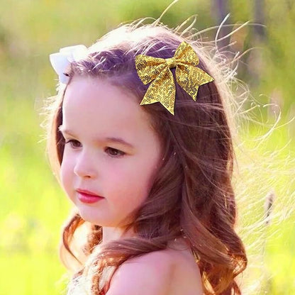 3-inch Sequined Bow Hair Clips For Baby Girls, Kids and Young Women Birthday - Image 4