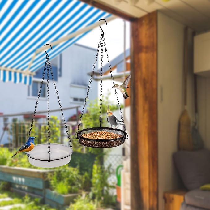 2-in-1 Set Hanging Bird Feeder and Bath - Image 5