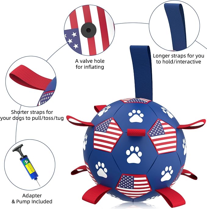 QDAN Dog Toys, Soccer Ball - Image 7