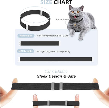 Cat Collar with Bell, 7-12 Inch Adjustable, Soft None Breakaway Lightweight - Image 3