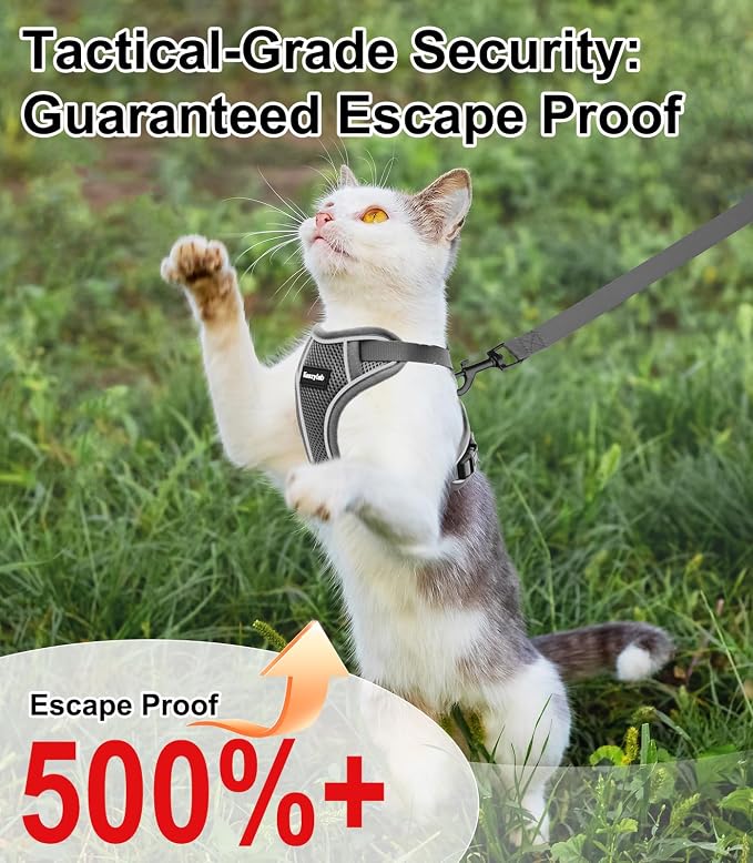 Cat Harness and Leash for Walking Escape Proof Soft Adjustable Cat Leash - Image 2